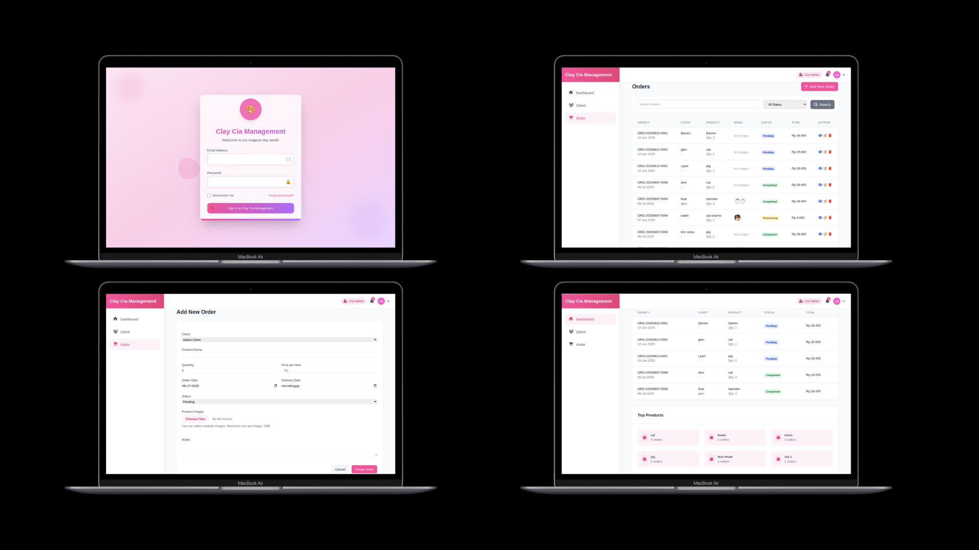 Bussiness Management Ordered Client